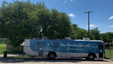 Carter BloodCare blood donation bus